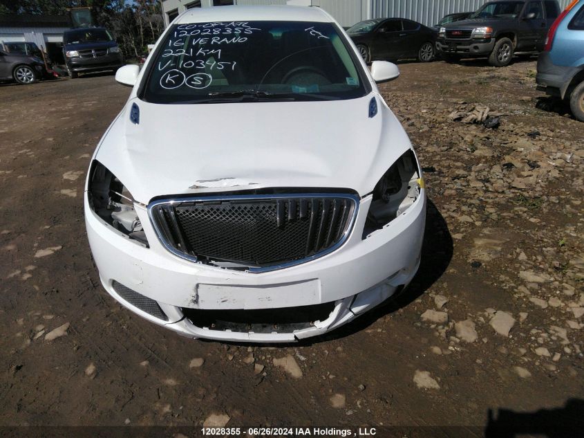 2016 Buick Verano VIN: 1G4P15SK1G4103451 Lot: 12028355