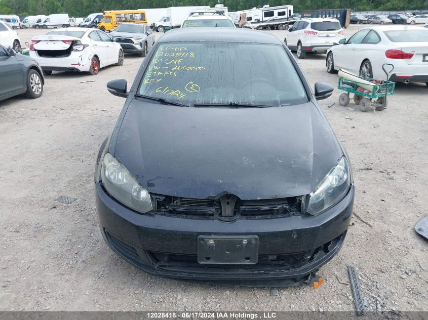 2010 Volkswagen Golf VIN: WVWCA7AJ5AW260905 Lot: 12028418