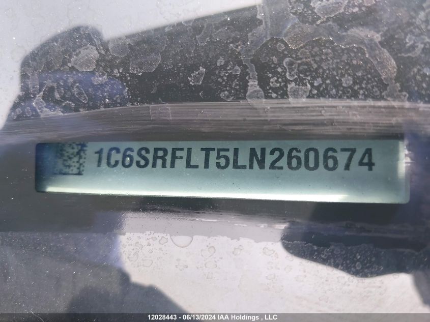 2020 Ram 1500 Rebel VIN: 1C6SRFLT5LN260674 Lot: 12028443