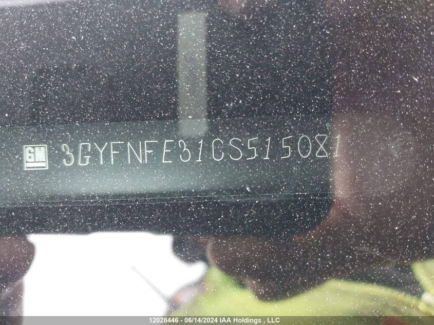 2012 Cadillac Srx VIN: 3GYFNFE31CS515081 Lot: 12028446