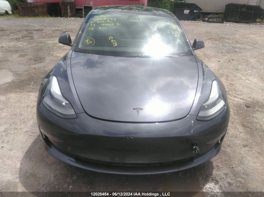 2023 Tesla Model 3 VIN: 5YJ3E1EA7PF408190 Lot: 12028454