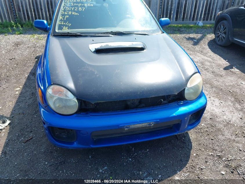 2002 Subaru Impreza Wrx VIN: JF1GD29692G514287 Lot: 12028465