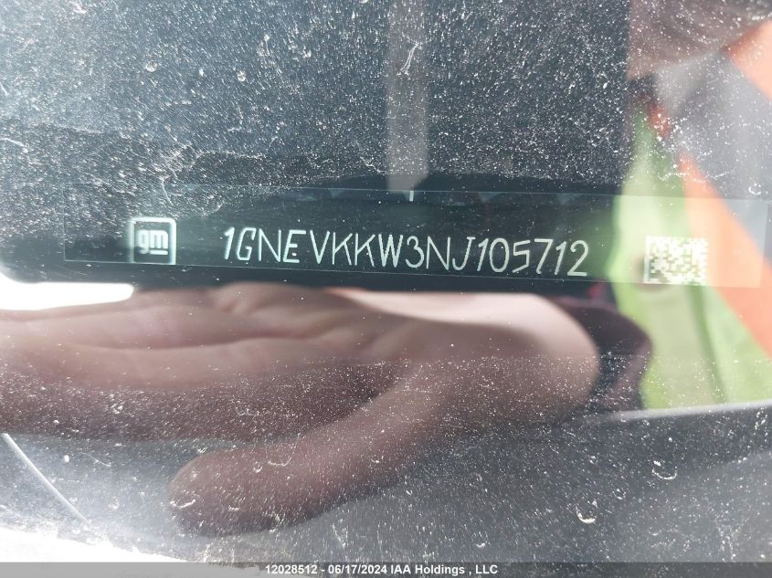 2022 Chevrolet Traverse VIN: 1GNEVKKW3NJ105712 Lot: 12028512