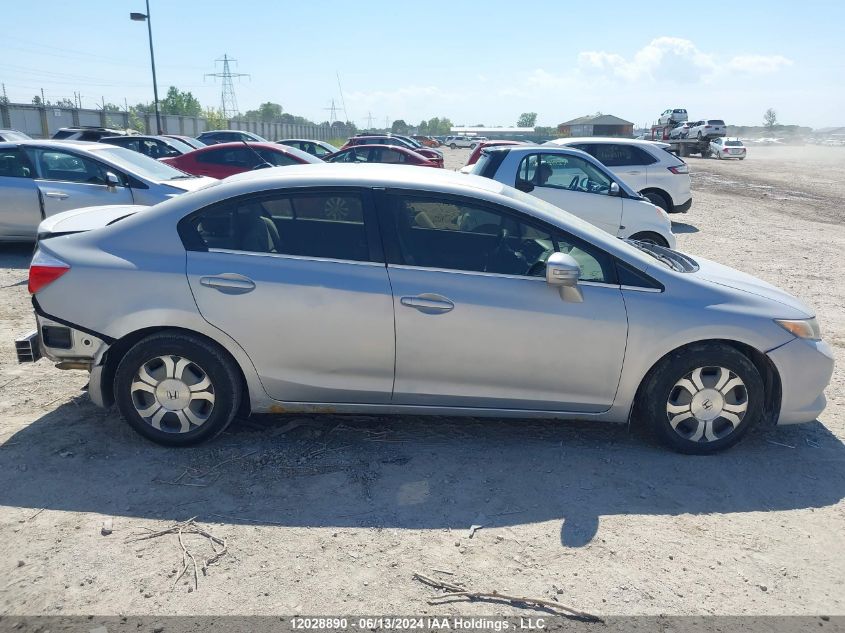 2012 Honda Civic Hybrid VIN: JHMFB4F24CS800196 Lot: 12028890