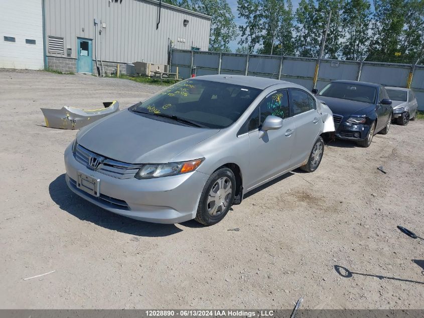 2012 Honda Civic Hybrid VIN: JHMFB4F24CS800196 Lot: 12028890