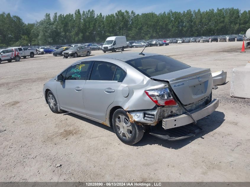 2012 Honda Civic Hybrid VIN: JHMFB4F24CS800196 Lot: 12028890