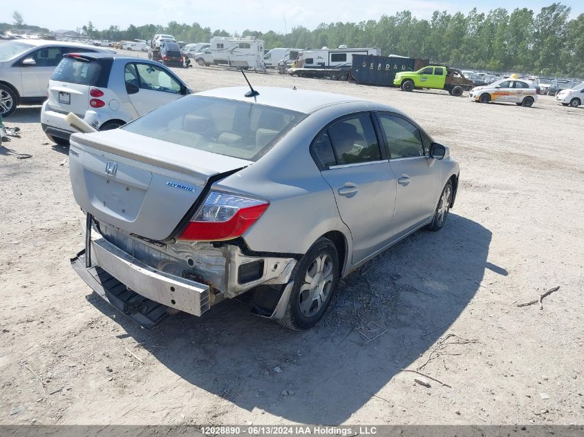 2012 Honda Civic Hybrid VIN: JHMFB4F24CS800196 Lot: 12028890