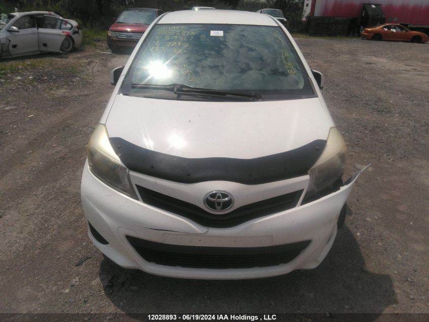 2012 Toyota Yaris VIN: JTDKTUD39CD519427 Lot: 12028893