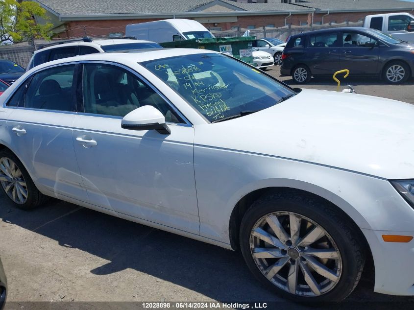 2019 Audi A4 Sedan VIN: WAUANAF4XKN020877 Lot: 12028898