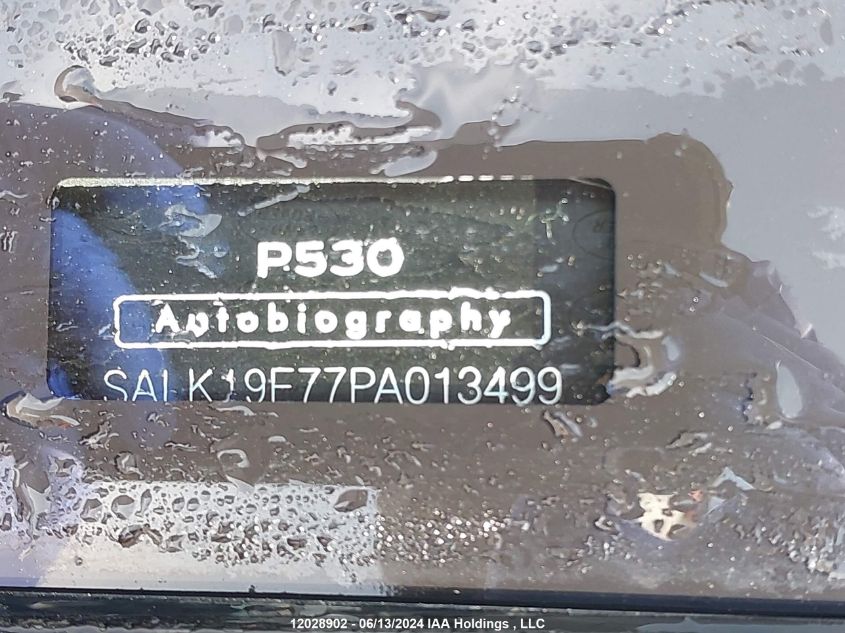 2023 Land Rover Range Rover VIN: SALK19E77PA013499 Lot: 12028902