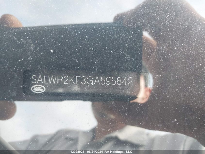 2016 Land Rover Range Rover Sport VIN: SALWR2KF3GA595842 Lot: 12028921