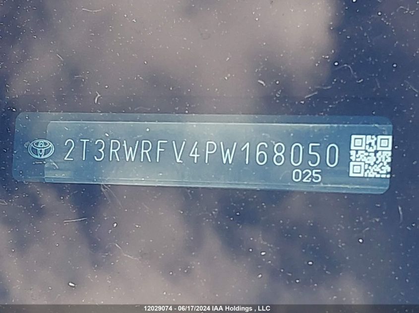 2023 Toyota Rav4 Hybrid Xle VIN: 2T3RWRFV4PW168050 Lot: 12029074