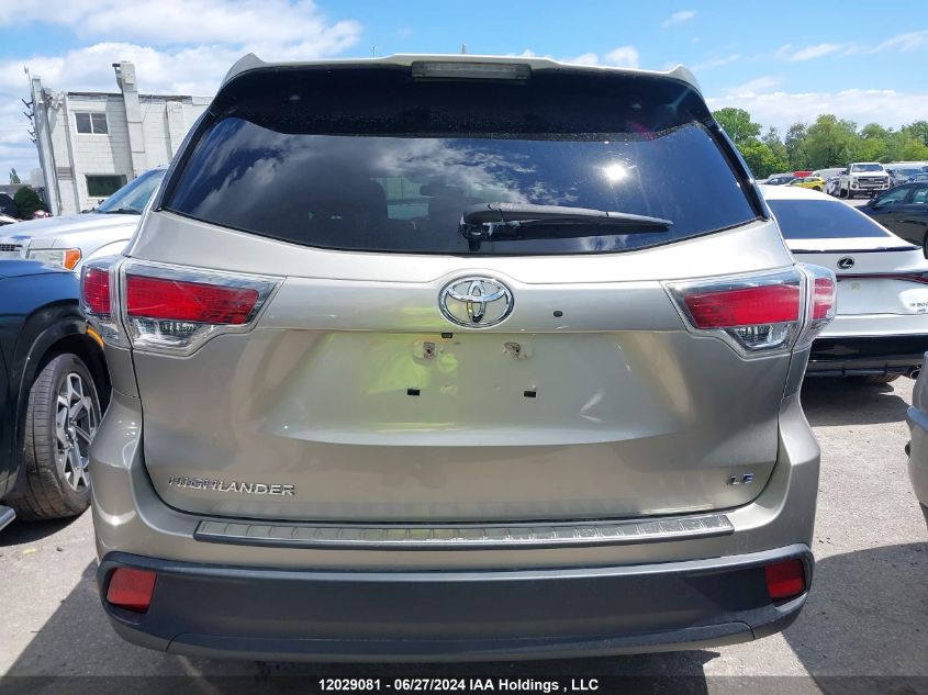 2016 Toyota Highlander Le/Le Plus VIN: 5TDZKRFH2GS171651 Lot: 12029081