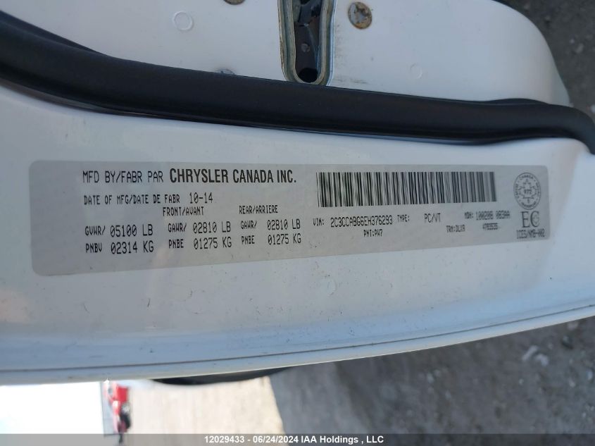 2014 Chrysler 300 S VIN: 2C3CCABG6EH376293 Lot: 12029433