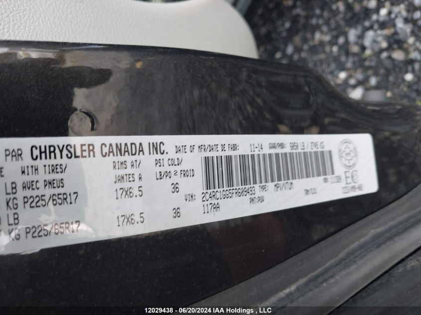 2015 Chrysler Town & Country Limited Platinum VIN: 2C4RC1GG5FR609493 Lot: 12029438