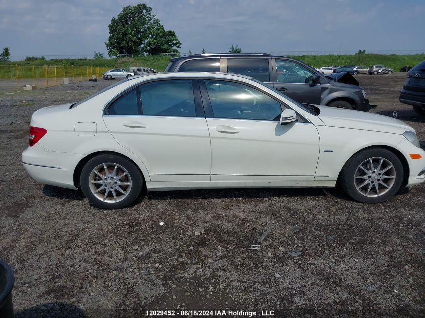 2012 Mercedes-Benz C-Class VIN: WDDGF4HB9CA722906 Lot: 12029452