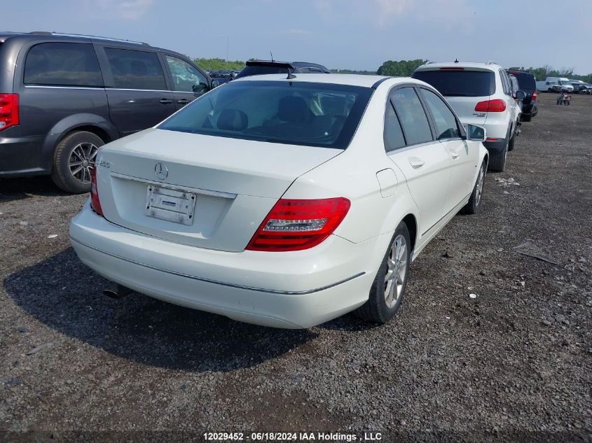 2012 Mercedes-Benz C-Class VIN: WDDGF4HB9CA722906 Lot: 12029452