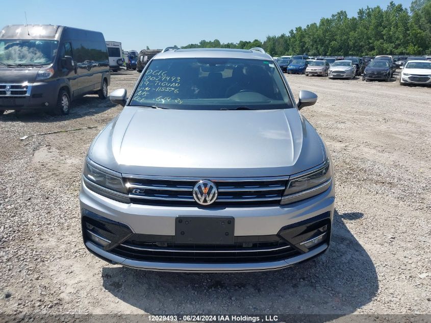 2019 Volkswagen Tiguan VIN: 3VV4B7AXXKM115576 Lot: 12029493