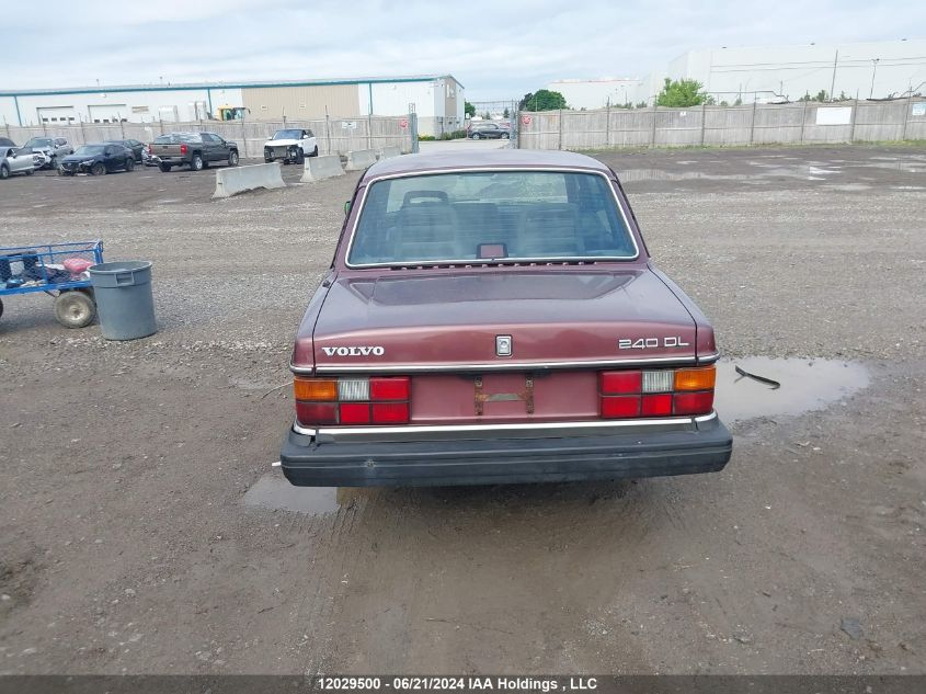 1989 Volvo 244 Dl/Gl VIN: YV1AX8845K1381485 Lot: 12029500