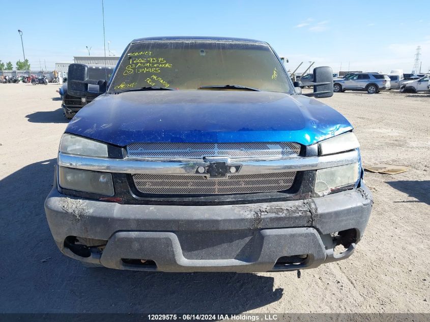 2003 Chevrolet Avalanche VIN: 3GNEK13T13G134485 Lot: 12029575