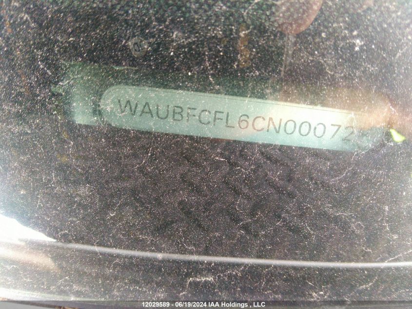 2012 Audi A4 VIN: WAUBFCFL6CN000728 Lot: 12029589