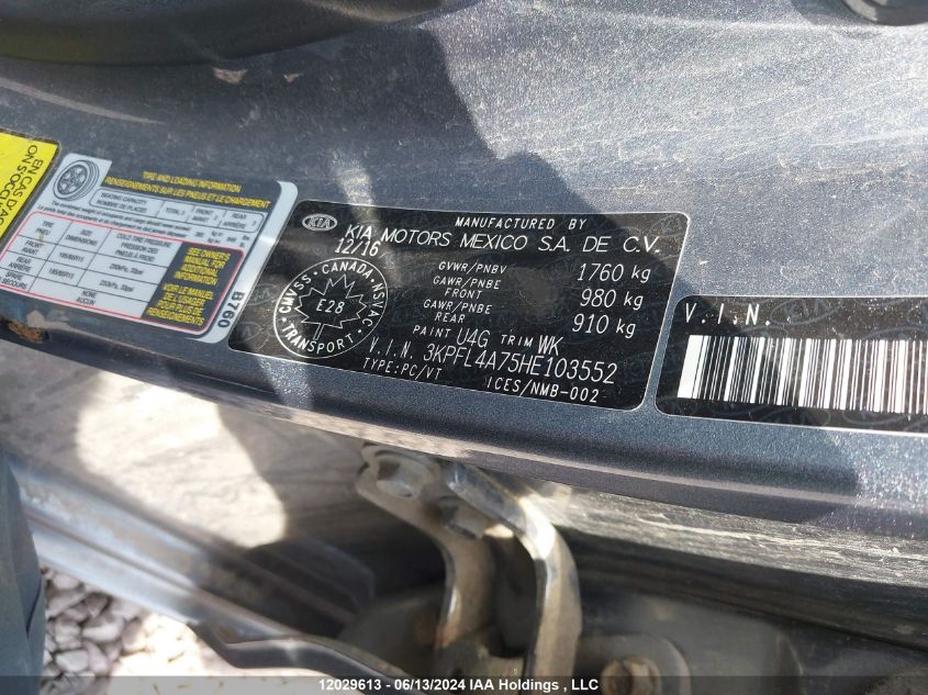 2017 Kia Forte Lx/S VIN: 3KPFL4A75HE103552 Lot: 12029613