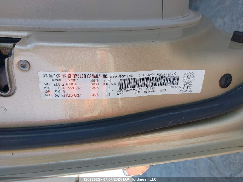 2010 Dodge Grand Caravan Se VIN: 2D4RN4DE2AR225813 Lot: 12029625