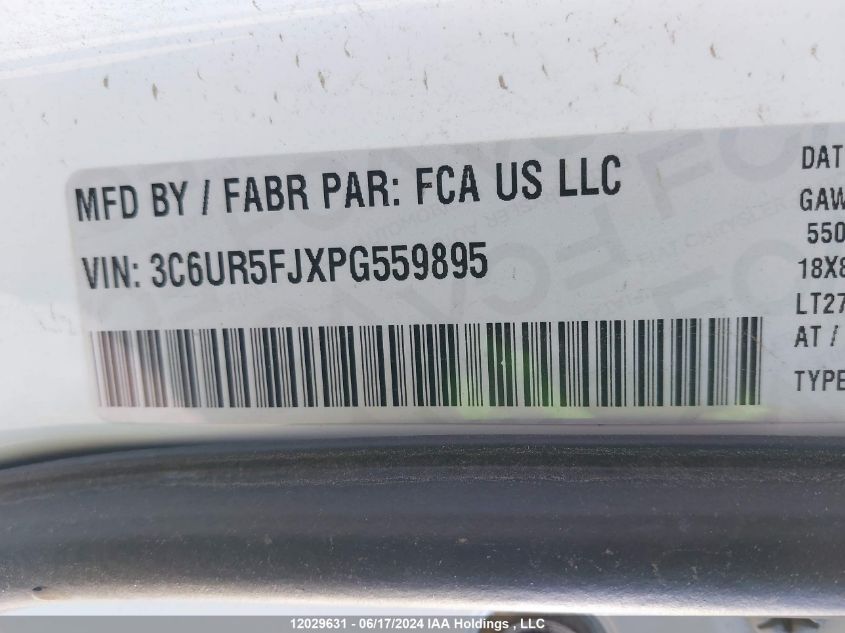 2023 Ram 2500 Laramie VIN: 3C6UR5FJXPG559895 Lot: 12029631