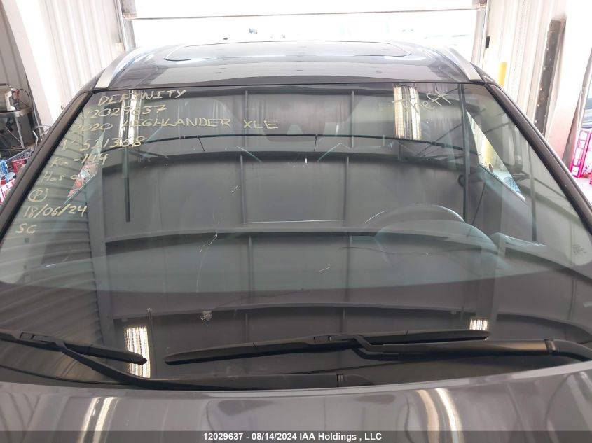 2020 Toyota Highlander Xle VIN: 5TDGZRBH1LS521368 Lot: 12029637