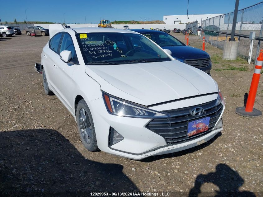 2019 Hyundai Elantra Preferred VIN: KMHD84LF7KU890490 Lot: 12029953