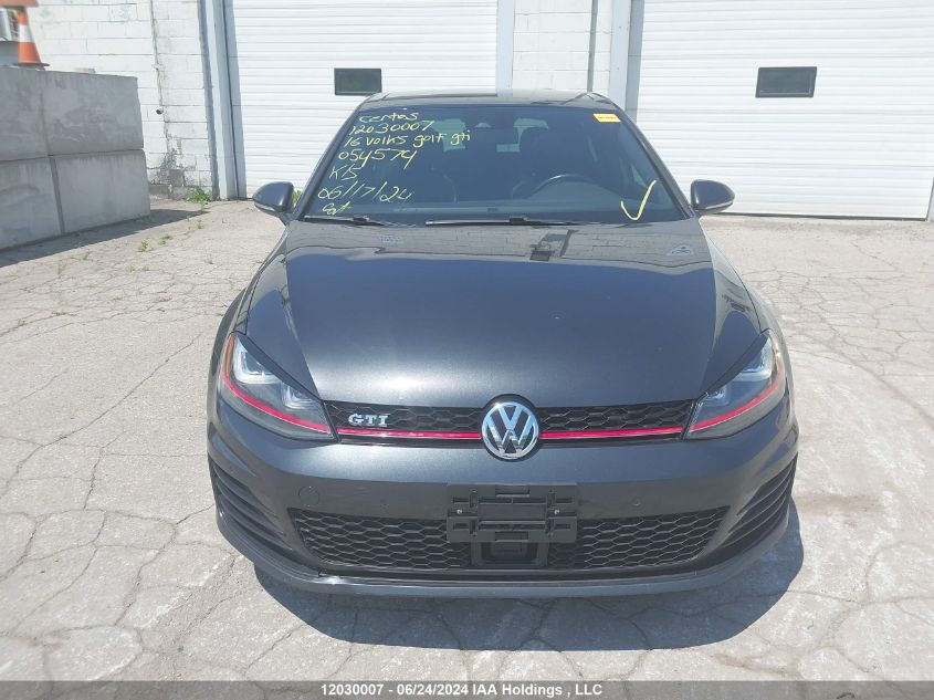 2016 Volkswagen Golf Gti VIN: 3VW5T7AU4GM054574 Lot: 12030007