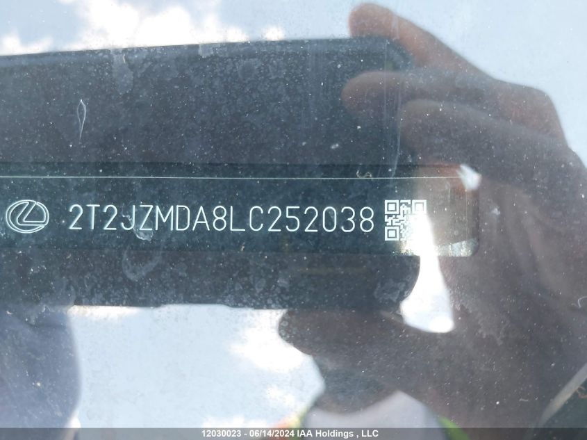 2020 Lexus Rx 350 VIN: 2T2JZMDA8LC252038 Lot: 12030023