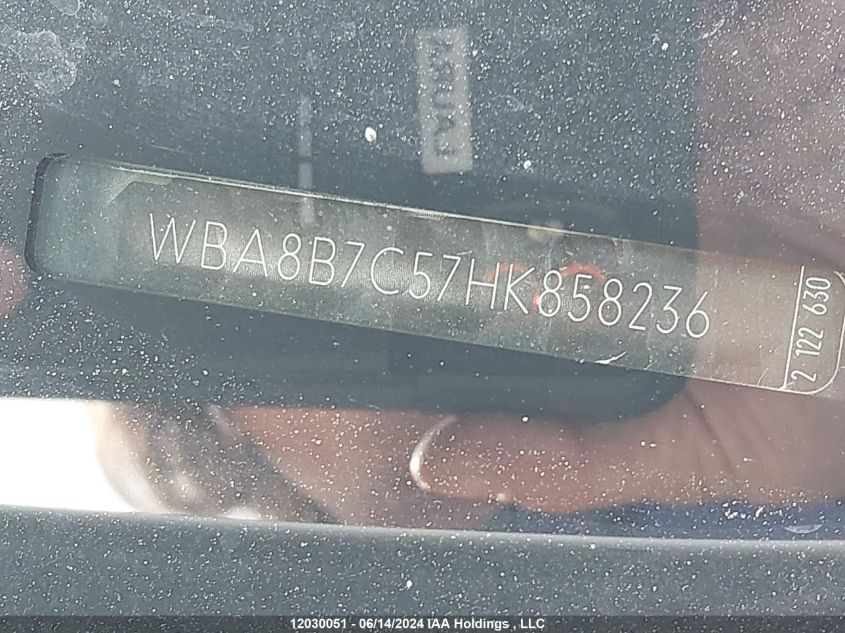 2017 BMW 3 Series VIN: WBA8B7C57HK858236 Lot: 12030051