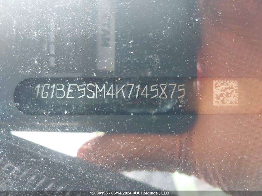 2019 Chevrolet Cruze VIN: 1G1BE5SM4K7145875 Lot: 12030195