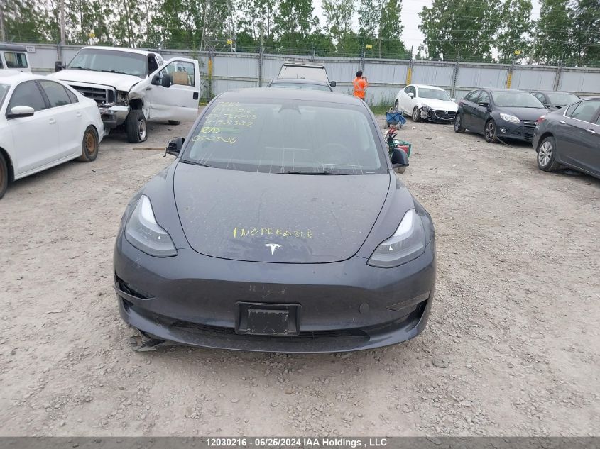 2023 Tesla Model 3 VIN: LRW3E1FA5PC921382 Lot: 12030216