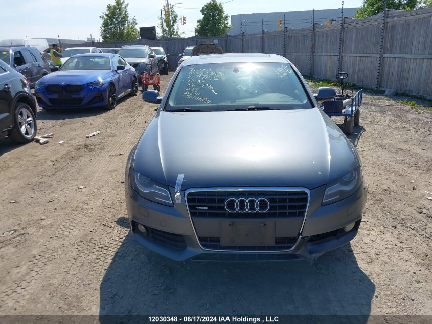 2012 Audi A4 VIN: WAUFFCFL9CA117146 Lot: 12030348