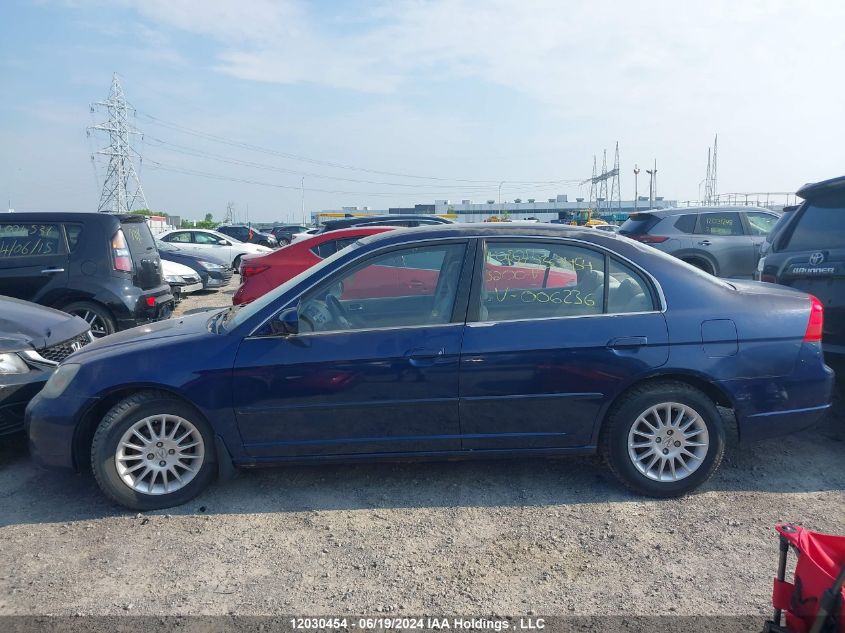 2001 Acura El VIN: 2HHES36631H006236 Lot: 12030454