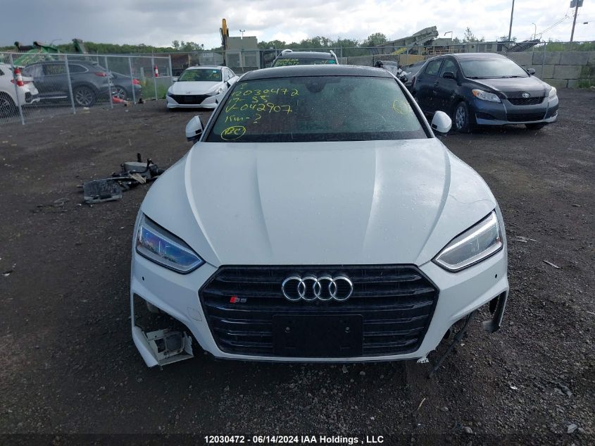 2019 Audi S5 Sportback VIN: WAUC4CF55KA042907 Lot: 12030472