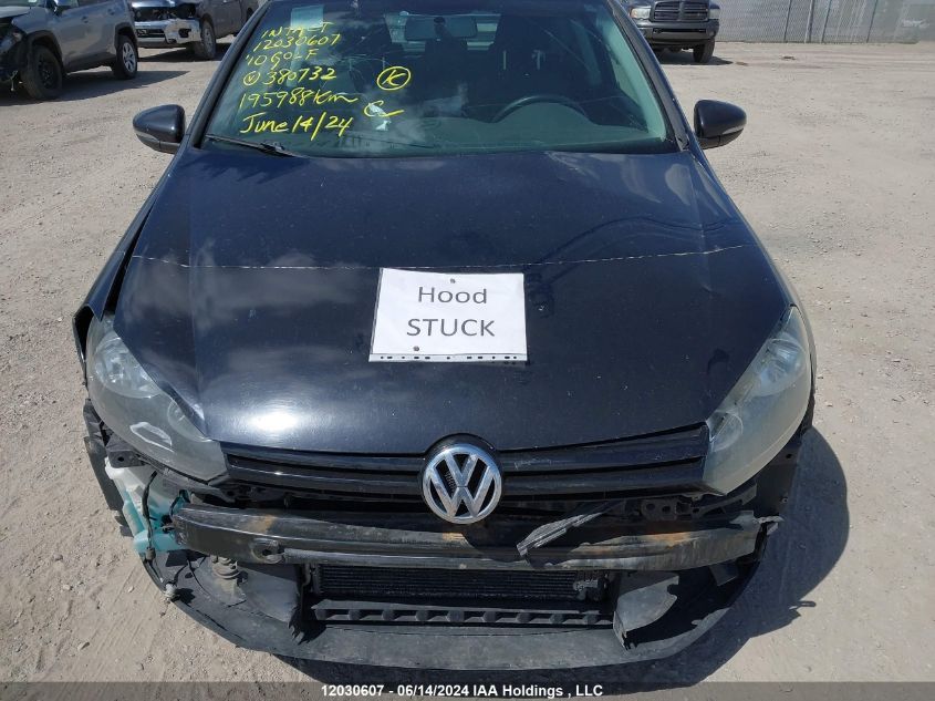 2010 Volkswagen Golf VIN: WVWBA7AJ3AW380732 Lot: 12030607