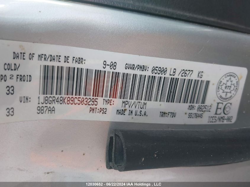 2009 Jeep Grand Cherokee VIN: 1J8GR48K89C503295 Lot: 12030652