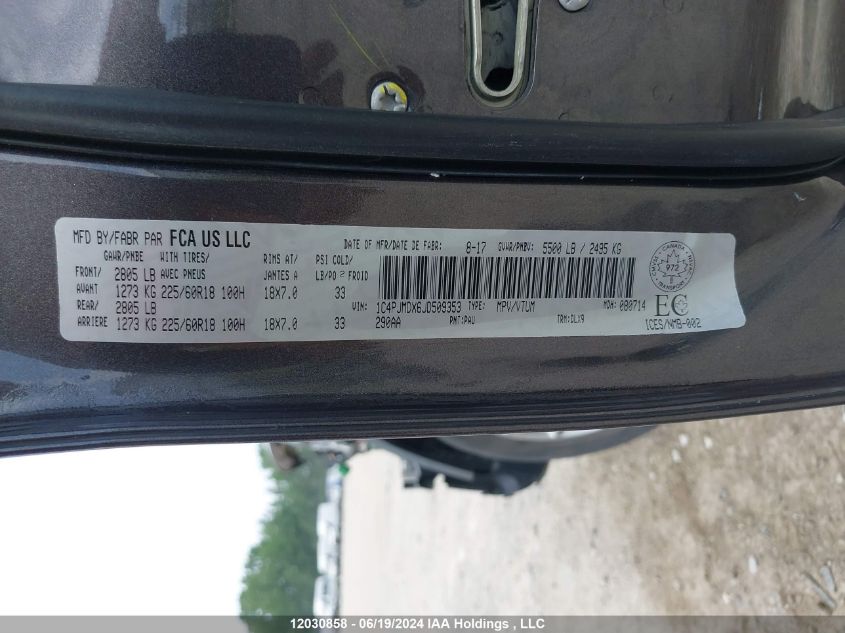 2018 Jeep Cherokee Limited VIN: 1C4PJMDX6JD509353 Lot: 12030858