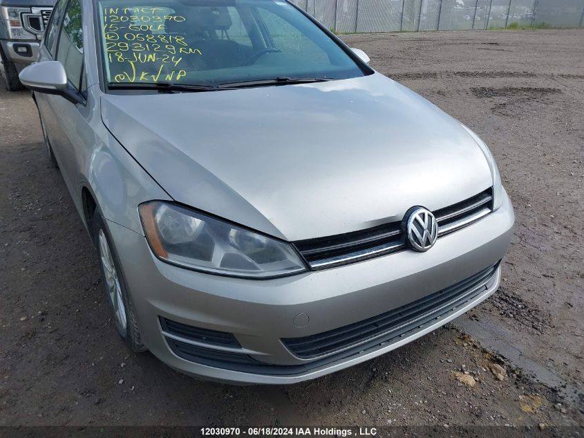 2015 Volkswagen Golf VIN: 3VW217AU5FM058818 Lot: 12030970