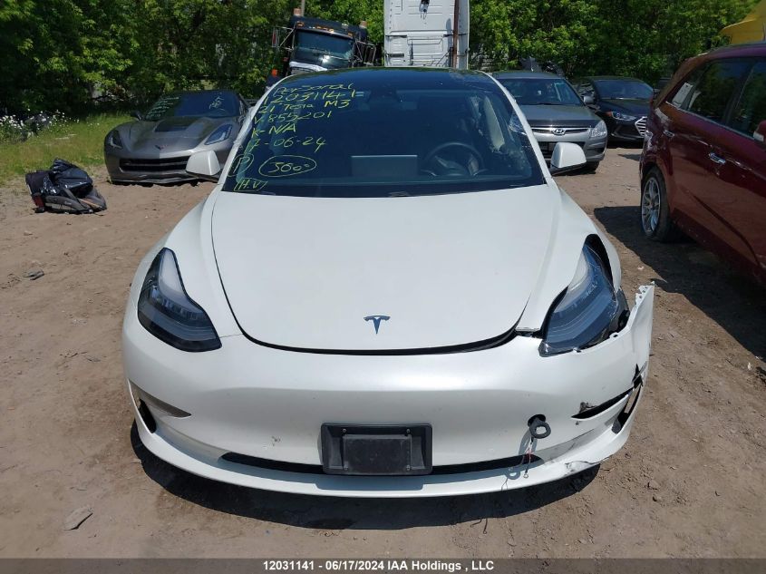 2021 Tesla Model 3 VIN: 5YJ3E1EB1MF855201 Lot: 12031141