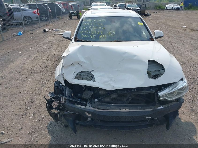 2017 BMW 3 Series VIN: WBA8D9C34HA012124 Lot: 12031146