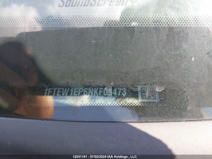 2022 Ford F150 Supercrew VIN: 1FTEW1EP6NKF09473 Lot: 12031151