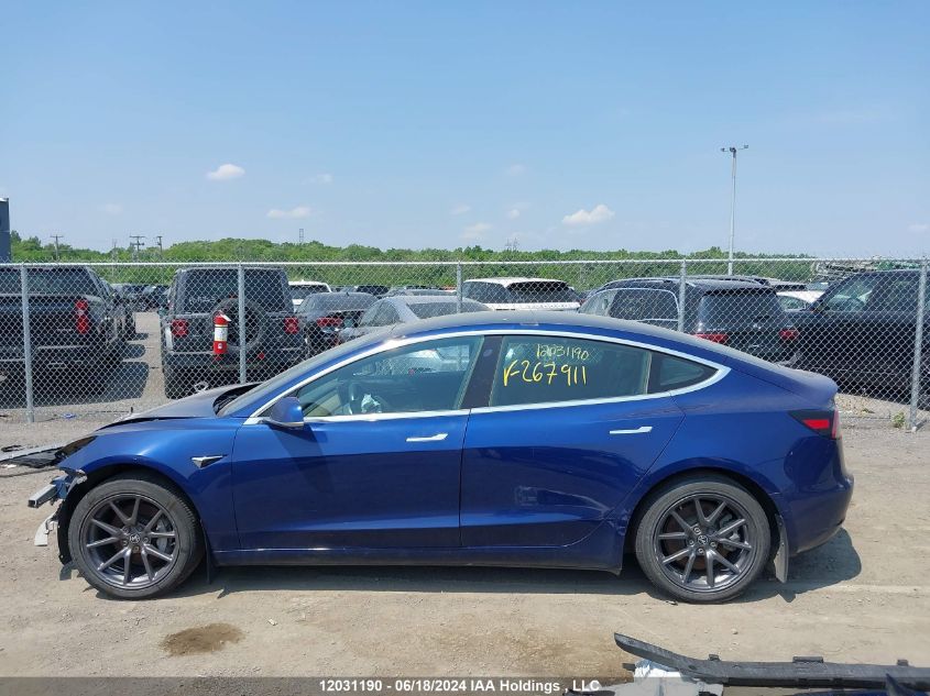 2019 Tesla Model 3 VIN: 5YJ3E1EBXKF267911 Lot: 12031190