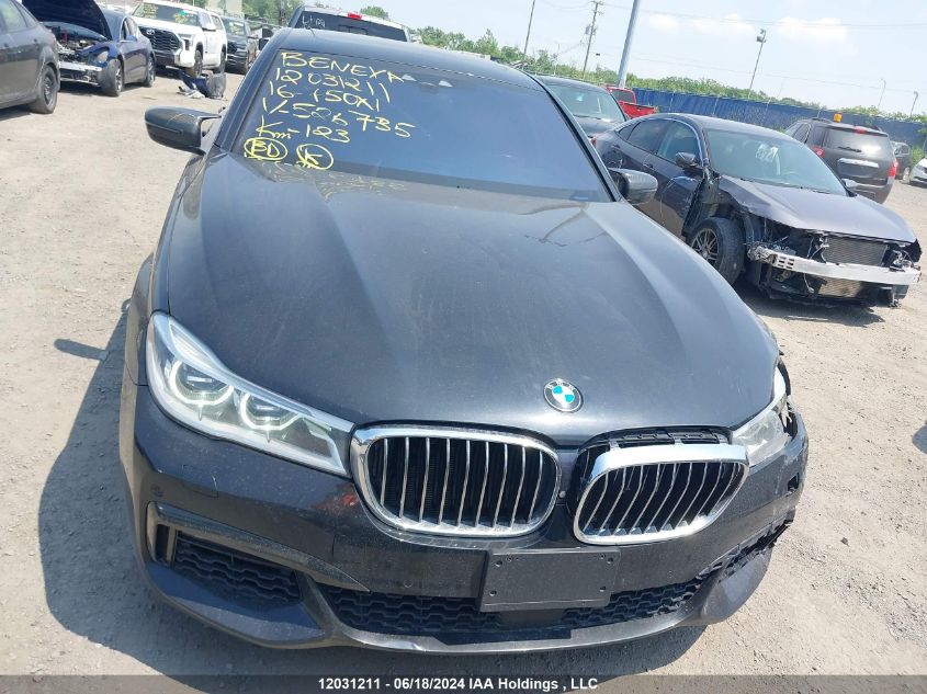 2016 BMW 750 Xi VIN: WBA7B0C53GG526735 Lot: 12031211