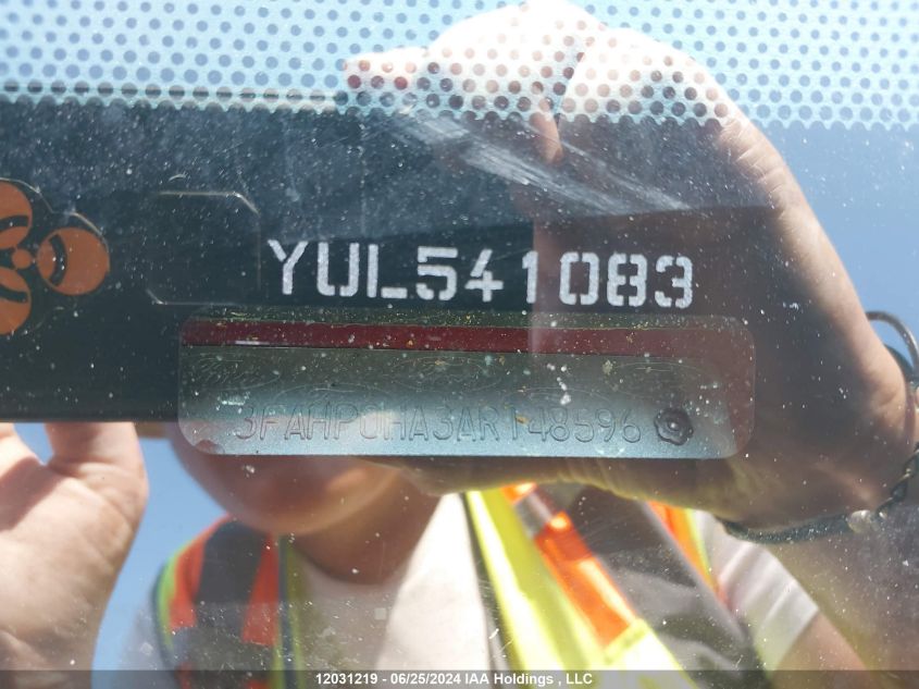 2010 Ford Fusion Se VIN: 3FAHP0HA3AR148596 Lot: 12031219