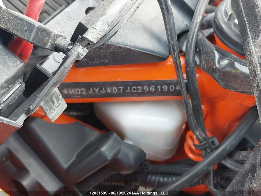 2018 Ktm 390 Duke VIN: MD2JYJ407JC296190 Lot: 12031595