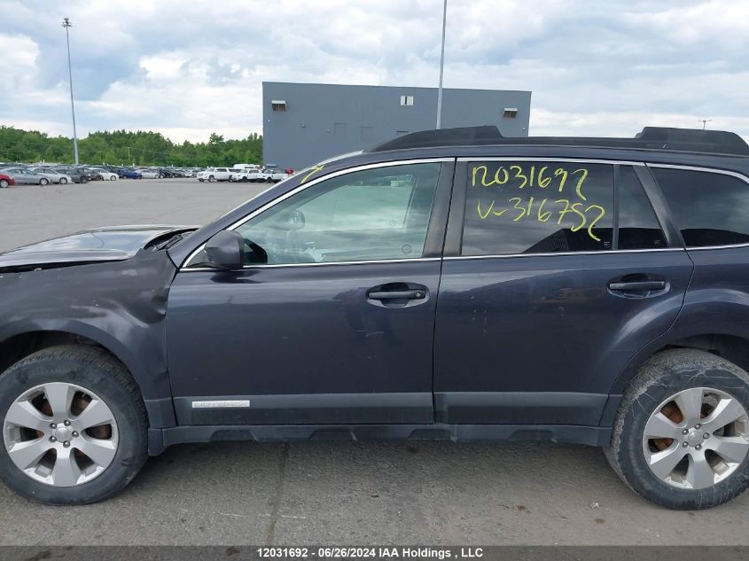 2010 Subaru Legacy Outback VIN: 4S4BRHBC3A3316752 Lot: 12031692